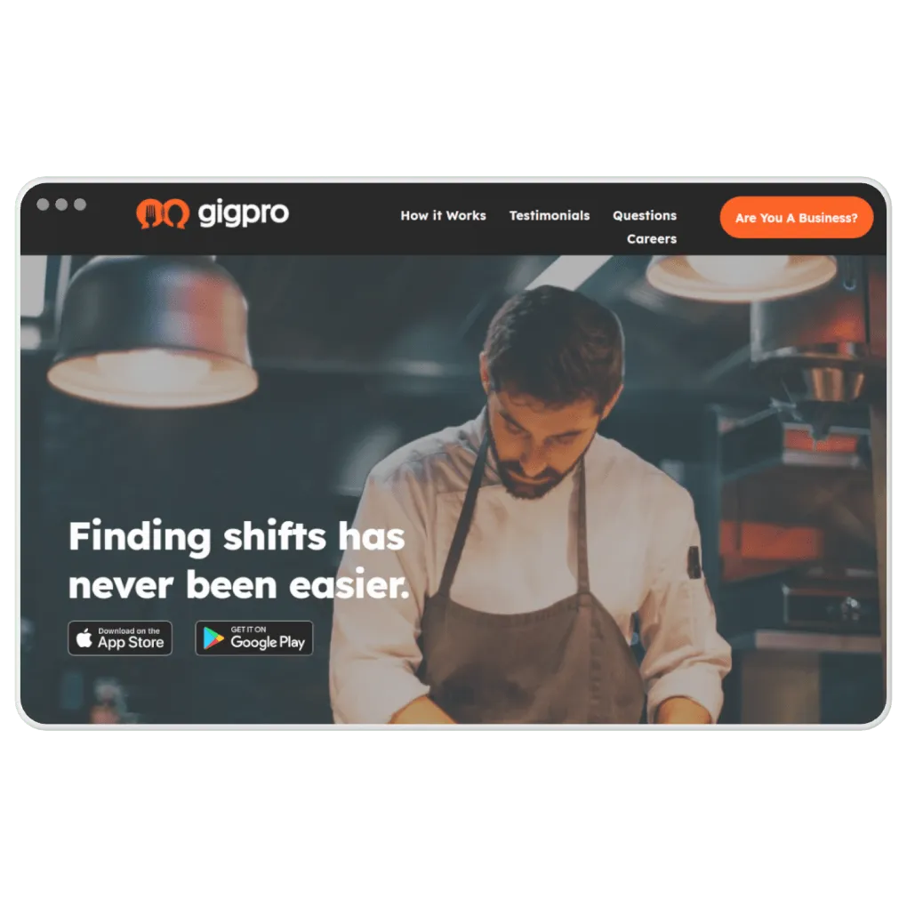 GigPro web platform + mobile app built by IT Crowd
